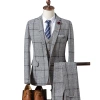 Wholesale of 2020 Spring and Autumn Men's British fitted Checked suit three-piece set, fashionable and stylish men's casual evening dress set Application Scenario